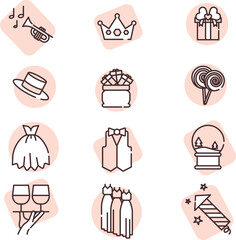 Sticker - Event celebrations, icon, vector on white background.