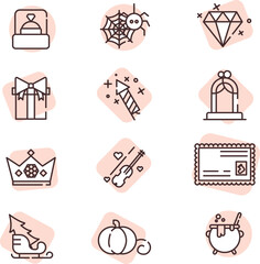 Sticker - Traditional events, icon, vector on white background.