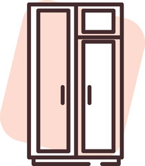 Poster - Furniture wardrobe, icon, vector on white background.