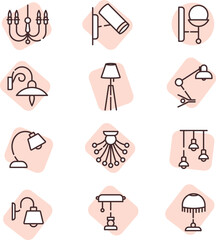 Sticker - Light icon set, icon, vector on white background.