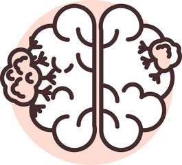 Poster - Medical brain, icon, vector on white background.