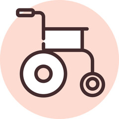 Poster - Health wheelchair, icon, vector on white background.