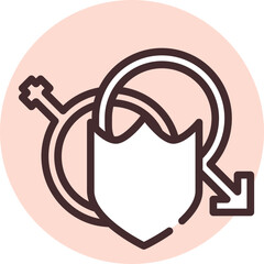 Sticker - Health protected, icon, vector on white background.