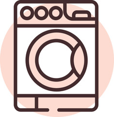 Wall Mural - Home supplies washing machine, icon, vector on white background.