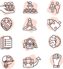 Sticker - People and business, icon, vector on white background.