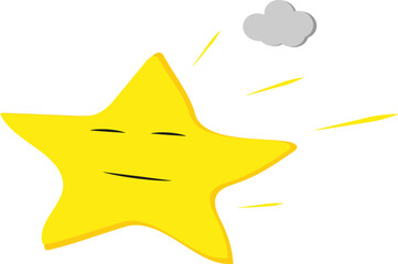 Poster - Star in the cloud, icon, vector on white background.