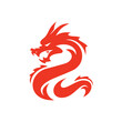 Tribal dragon silhouette logo design, dragon vector icon