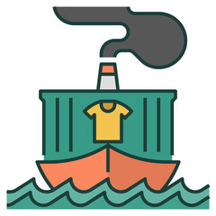 Poster - shipping pollution icon