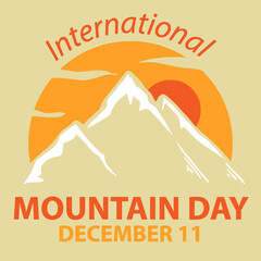 Sticker - International mountain day text for poster design