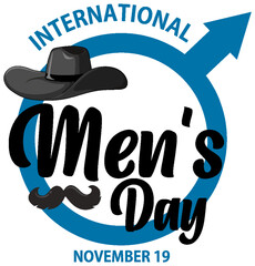 Sticker - International mens day for poster or banner design