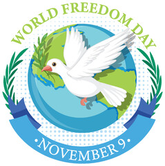 Sticker - World freedom day postr template