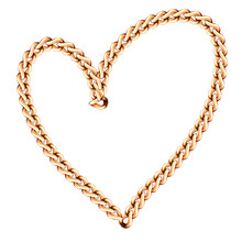 Gold Metal Heart Chain Design Vector On White Background