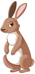 Wall Mural - Cute brown rabbit cartoon character