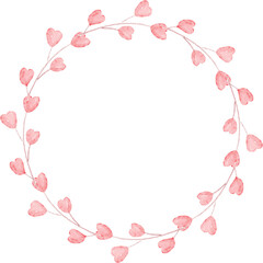 Wall Mural - watercolor heart wreath collection for valentines day