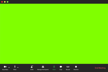 Start online conference concept. Video call app mockup