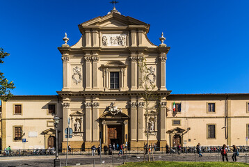 Wall Mural - florence, italy. facade of the monastery and church of san marco, xiii century