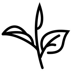 Sticker - green tea, harvest, herb, leaf, matcha, tea leaf, tea leaves, icon, ecology, organic, green, nature, illustration, vector, eco, environment, health, care, spring, plant