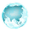 globe earth hologram blue internet network technology digital 