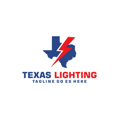 Sticker - texas map with lighting logo design inspiration