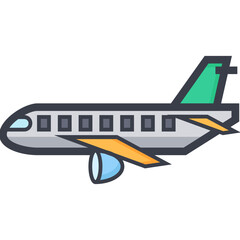 Poster - Passenger Plane Colored Illustration