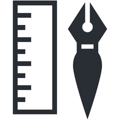 Sticker - Drafting Tools Vector Icon