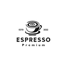Black Coffee Logo Design Vector Template. Grunge Textured Coffee Shop Label