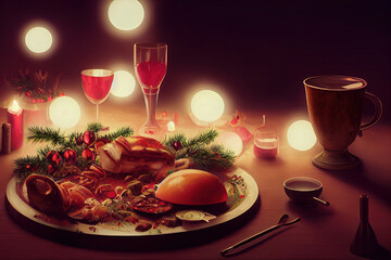 christmas meal generated by AI, artificial intelligence