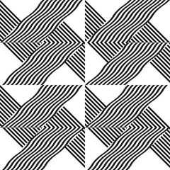 Leinwandbilder - Modern abstract geometric contemporary vector seamless diagonal pattern with simple elements and shapes. Graphic black and white minimalist background.