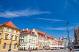 Fototapeta Londyn - Historic tenement houses in Wroclaw's Old Town on a sunny day. Summer.