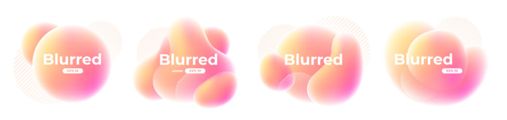 Wall Mural - banner with gradient isolated on white background. abstract liquid 3d shapes. vector set. fluid vivi