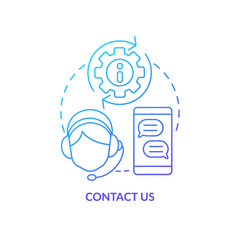 Poster - Contact form blue gradient concept icon. Call center. Customer service. Online banking. App registration abstract idea thin line illustration. Isolated outline drawing. Myriad Pro-Bold font used