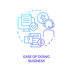 Wall Mural - ease of doing business blue gradient concept icon. simple interaction with insurance company. client