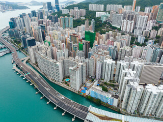 Poster - Aerial view of Hong Kong city