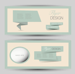 Wall Mural - Flyer banner or web header template set. Vector illustration promotion design background.