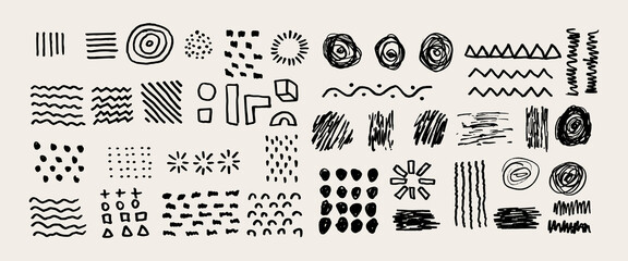 vector illustration. abstract graphic elements in minimal trendy style. vector set of hand drawn tex