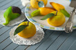 sweets made with almond paste in the shape of fruit - traditional Sicilian dessert - closeup