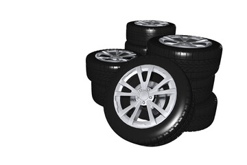 Wall Mural - car wheels png