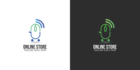 Online Shop Logo designs Template. Shopping Logo vector icon illustration design. Online store logo vector illustration. Logotypes For Online Shop. eCommerce logo.