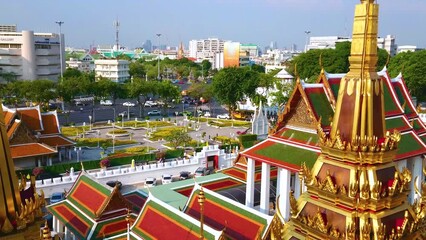 Canvas Print - Bangkok from Loha Prasat of Wat Ratchanatdaram, Thailand