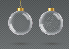 3d Realistic Hanging Glass Christmas Balls
