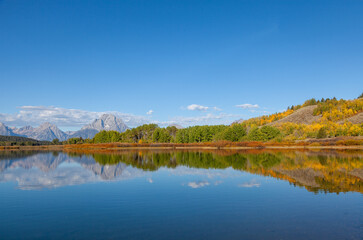 Wall Mural - Scenic Landscape of the Tetons from Oxbow Bend in Grand Teton National Park Wyoming in Autumn