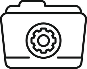 Canvas Print - Folder gear icon outline vector. Web ui. Ux page