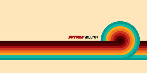 Original vector futuristic background in the style of the 80s. A retro style design element.