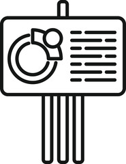 Poster - Chart banner icon outline vector. Market target. Business share