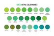 Green HTML color names supported by modern browsers
