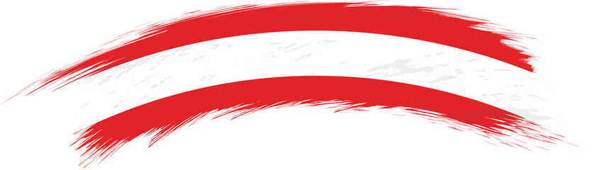 Wall Mural - Flag of Austria in rounded grunge brush stroke.