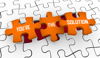 Youre the Solution Puzzle Pieces Solve Problem Issue 3d Illustration