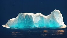 Seascape Of Antarctica With An Iceberg. Large White Iceberg On A Background Of Blue Water.