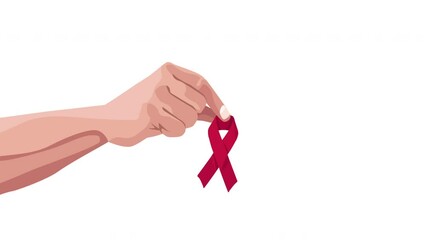 Poster - hand with AIDS ribbon campaign