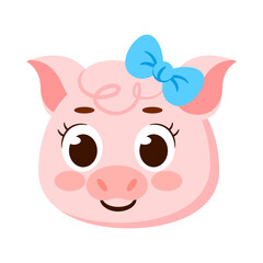 Isolated cute pig avatar character Vector